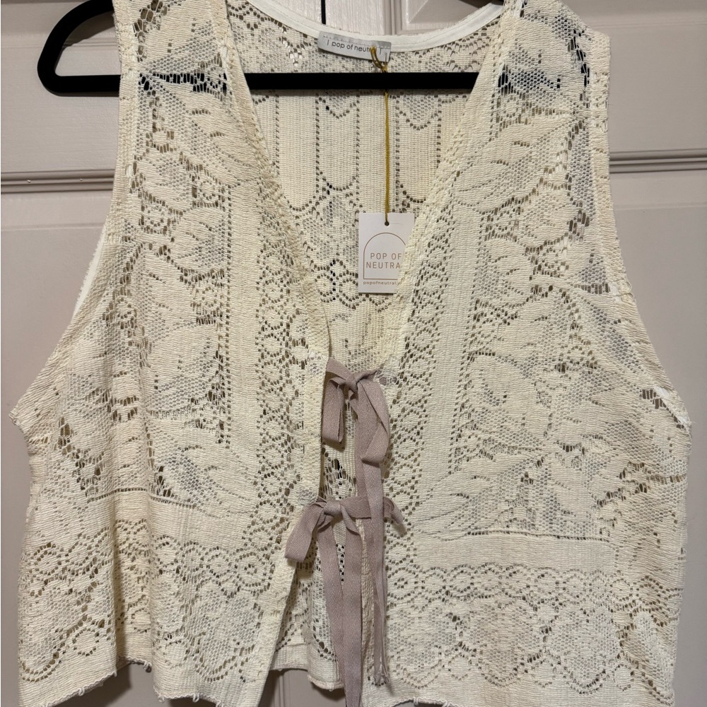 Bohemian Cream Lace Women’s Top Size L